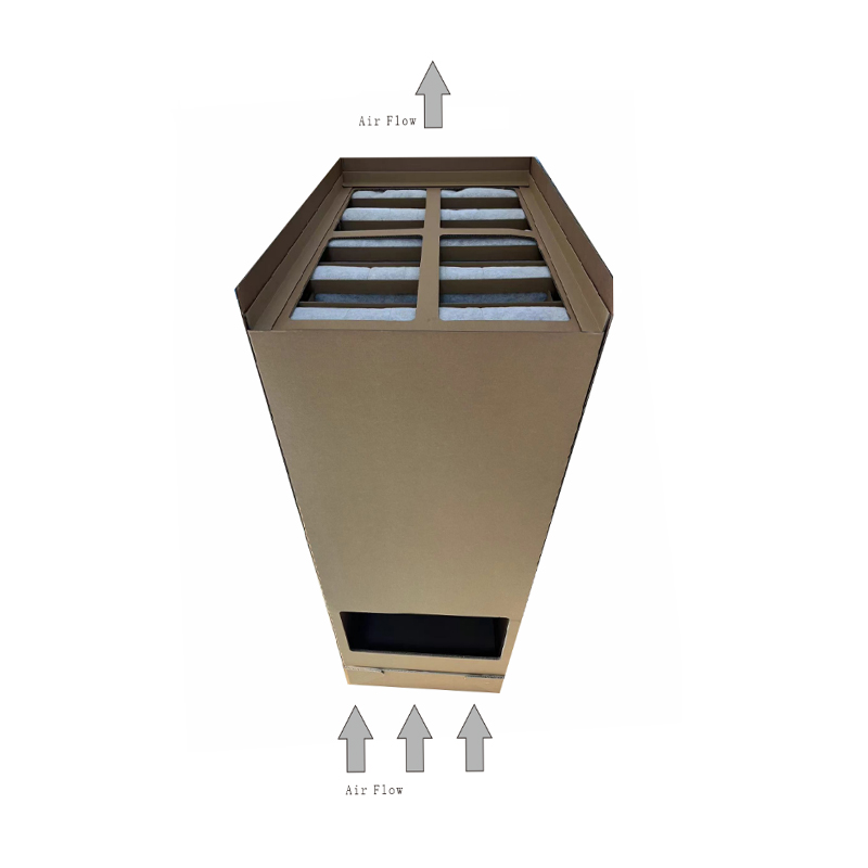 How does the paint mist filter box improve the air quality in the spray workshop?