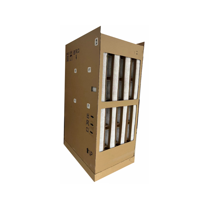 How does a side-inlet design optimize airflow distribution and reduce system resistance in coarse and medium-efficiency filter boxes?